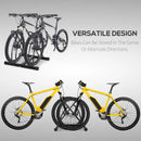Black 2-Bike Floor Parking Stand Rack - Indoor/Outdoor Reversible