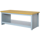 Grey Rustic Coffee Table with Storage and Wood Effect Top