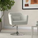 Swivel Accent Chair with Adjustable Height and Pillow, Cream White