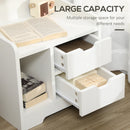 White 2-Drawer Bedside Cabinet with Storage Shelves