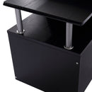 Black Computer Desk with Drawer and CPU Storage - Home Office Furniture
