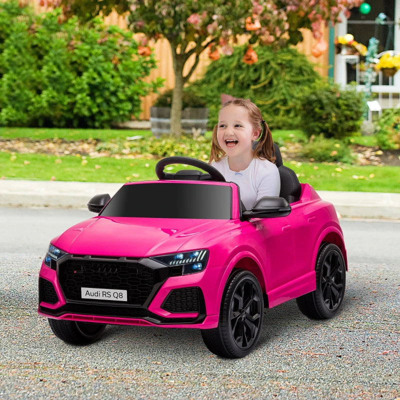 6V Pink Audi RS Q8 Kids Electric Ride-On Car with Remote Control