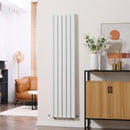 White Vertical Designer Radiator - 456 x 1800 mm Double Panel Wall Heater
