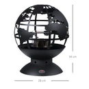Black Globe Tabletop Bioethanol Fireplace with Lid