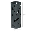 Dark Grey Freestanding Umbrella Holder with Hooks and Drip Tray