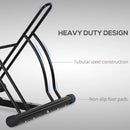 Black 2-Bike Floor Parking Stand Rack - Indoor/Outdoor Reversible