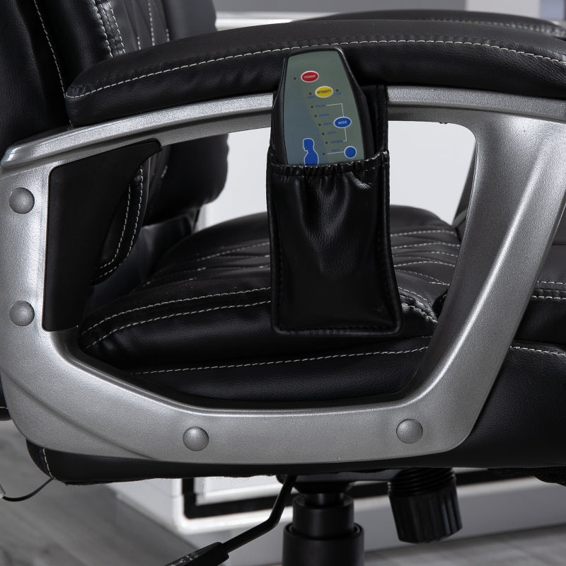 Black High Back Massage Office Chair with Vibration & Armrest