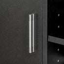 Black Mobile Printer Stand with Storage and Wheels - Modern Office Desk Unit