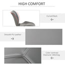 Grey PU Leather Racing-Style Dining Chairs Set of 2