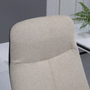 Beige Linen Office Chair with Adjustable Height and Swivel Wheels