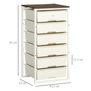 White 6-Drawer Tall Storage Chest for Bedroom and Living Room