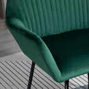 Green Velvet Accent Chairs, Set of 2 - Modern Armchairs for Living Room, Bedroom, Dining Room