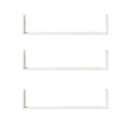 White Wooden U-Shaped Floating Shelves Set - Wall Mounted Storage Display