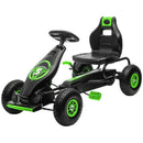 Green Kids Pedal Go Kart with Adjustable Seat and Inflatable Tyres