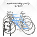 Black Bike Parking Rack - Wall or Floor Mount Bicycle Storage (3 Racks)