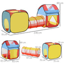 Multicolor Kids Pop Up Play Tunnel Set - Indoor/Outdoor Use - 230 x 70 x 89 cm