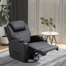 Black Swivel Recliner Armchair with Massage and Drink Holders