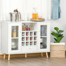 White Modern Glass Door Sideboard with Wine Rack