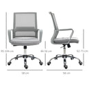 Grey Ergonomic Mesh Office Chair with Adjustable Height Armrest