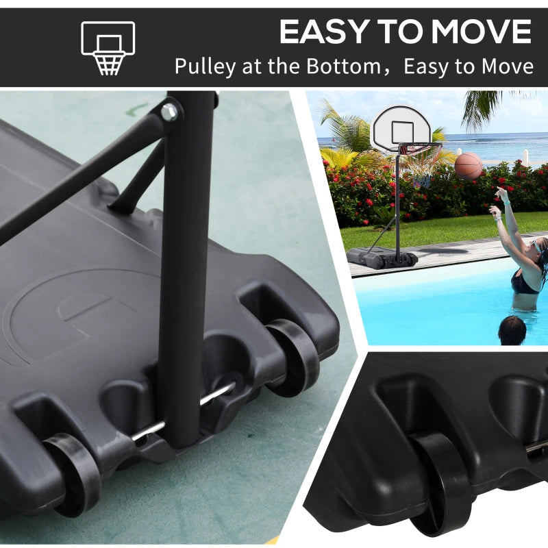 Adjustable Basketball Hoop for Pool Side - Blue