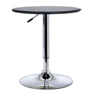 Black Round Bistro Bar Table with Adjustable Height