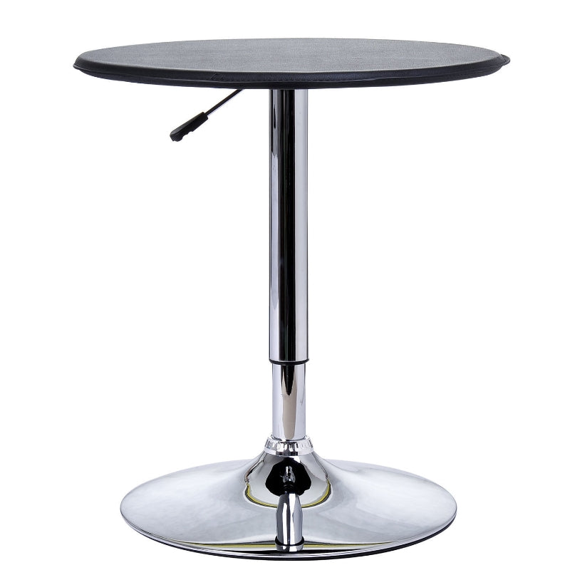 Black Round Bistro Bar Table with Adjustable Height