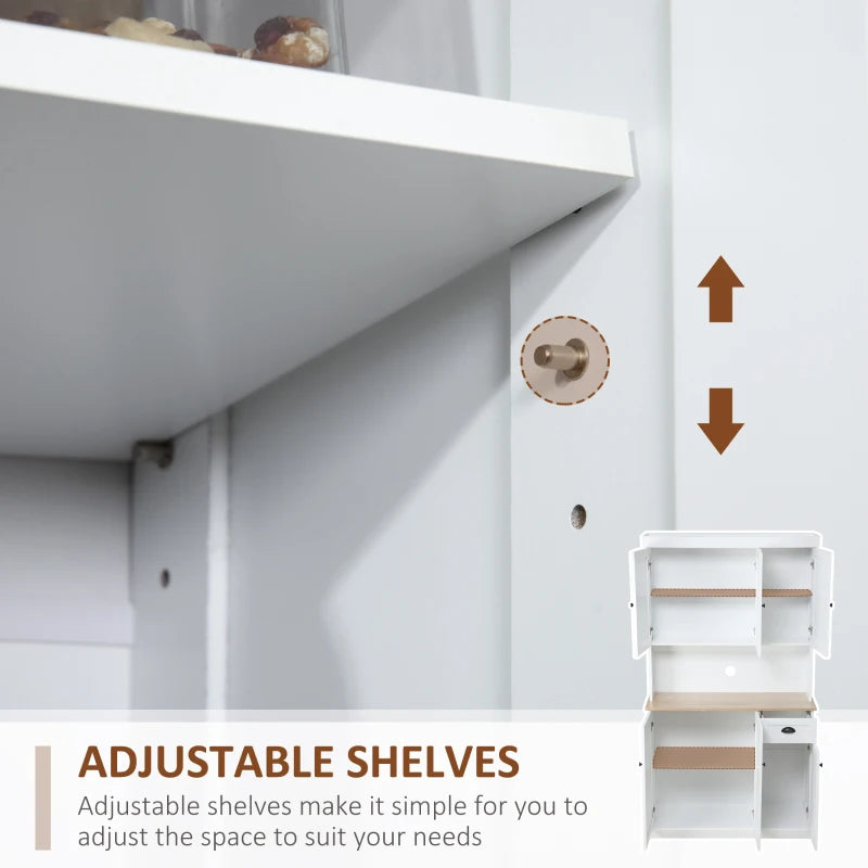 Modern White Kitchen Storage Cabinet with Countertop, Drawer, and Doors