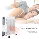 White 2500W Portable Oil Filled Radiator Heater, 11 Fin, 3 Heat Settings