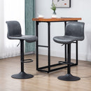 Dark Grey Adjustable Swivel Bar Stool Set of 2 for Kitchen and Home