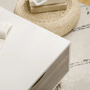 White Modern Coffee Table with Storage Shelves and Drawers