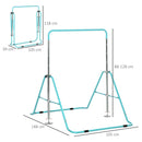 Foldable Kids Gymnastics Bar - Adjustable Height, Green