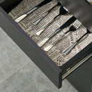 Black High Gloss Sideboard with Push-Open Design and 2 Drawers