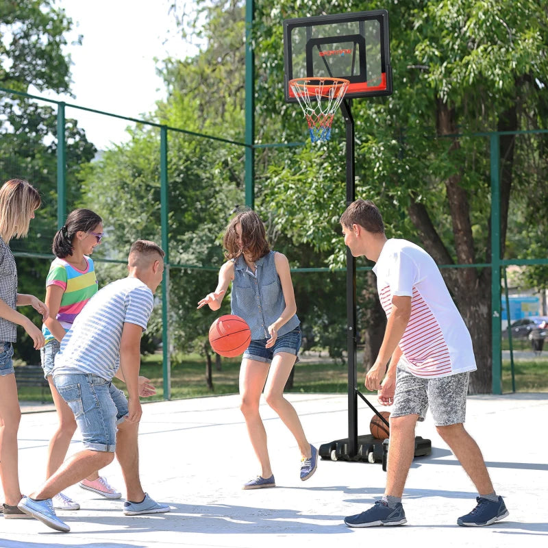 Adjustable Basketball Hoop Stand with Sturdy Backboard - Blue