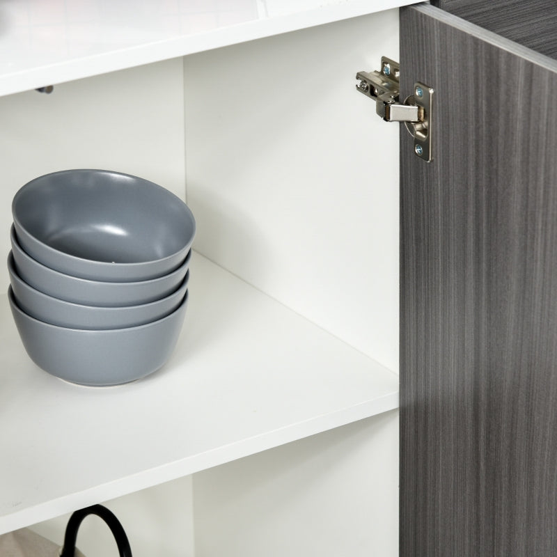 Modern 2-Drawer Light Grey and White Side Cabinet