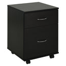 Black 2-Drawer Mobile Filing Cabinet for Home Office