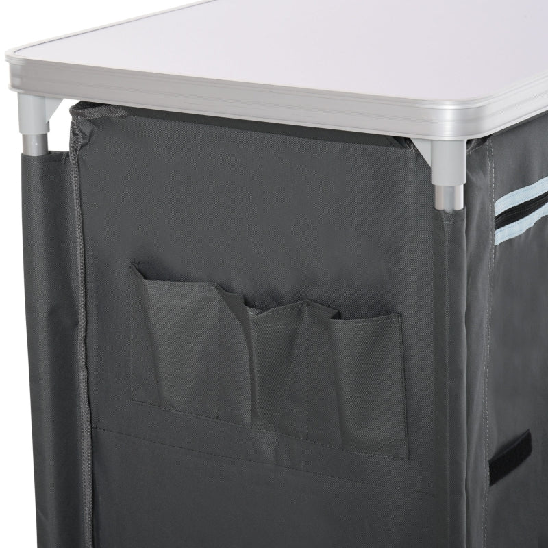 Aluminium Camping Cupboard with 3 Shelves - Portable Outdoor Kitchen Organizer