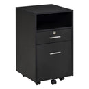 Black 2-Drawer Lockable Filing Cabinet on Wheels