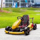 Yellow Electric Kids Go Kart with Reversing Steering Wheel