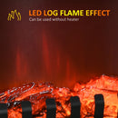 Black Electric Fireplace Heater with LED Flame Effect