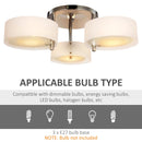 Chrome Finish Acrylic 3-Light Pendant Chandelier - Clear