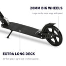 Blue Folding Kick Scooter with Adjustable Height and Dual Brake