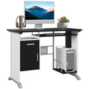 Black Computer Desk with Keyboard Tray and Storage Drawers, Home Office Workstation