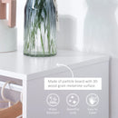 White Mobile Clothes Rack with Shelves and Rail