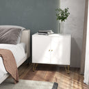 White Slim Sideboard Cabinet with Golden Hairpin Legs - 3-Level Adjustable Shelves