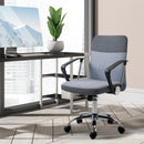 Grey Linen Swivel Office Chair with Wheels