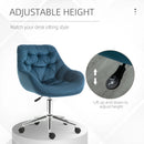 Blue Velvet Ergonomic Office Chair with Adjustable Height and Support