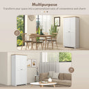 White 2-Door Kitchen Storage Cabinet, Freestanding Pantry Cupboard