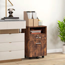Wood-Effect 2-Drawer Filing Cabinet with Wheels