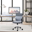 Grey Linen Swivel Office Chair with Wheels