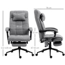 Grey Fabric Vibration Massage Office Chair with Heat & Footrest